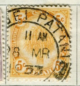 MALAYA; KEDAH 1922-26 early pictorial issue fine used 5c. value Postmark