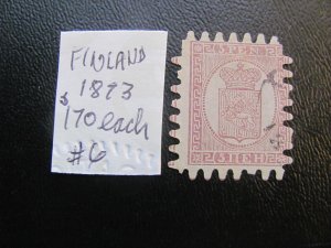 FINLAND 1873 USED SC 6  FINE $170 (160)