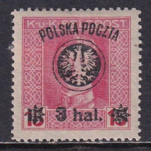 Poland 1918-9 Sc 31 Austrian Military Surcharged Stamp MH