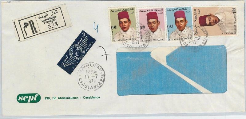 61190  -  MOROCCO - POSTAL HISTORY -  REGISTERED COVER  to ITALY  1971