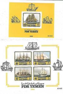 STAMPS: YEMEN PDR - 1983 BOATS NAVIRES - MICHEL 14 + 15