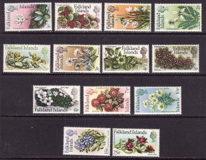 Falkland Is.-Scott#210-22-Unused NH QEII definitive set-Flowers-1973-