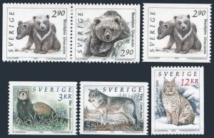 Sweden 1922-1923,1928,1929,1932,1936,MNH.Mi 1956-1960. Wild mammals 1993.