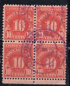 United States 1931 SC# J84 10c Postage Due Stamp block of 4 Used