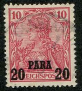 German Offices Turkey SC# 32 20para on 10pf on Germany Used