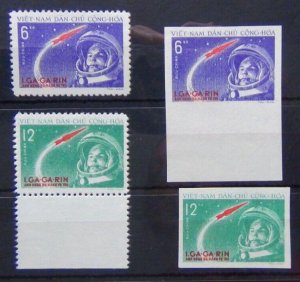 North Vietnam 1961 World's First Manned Space Flight Perf & Imperf sets No gum