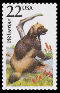 US 2327 North American Wildlife Wolverine 22c single MNH 1987