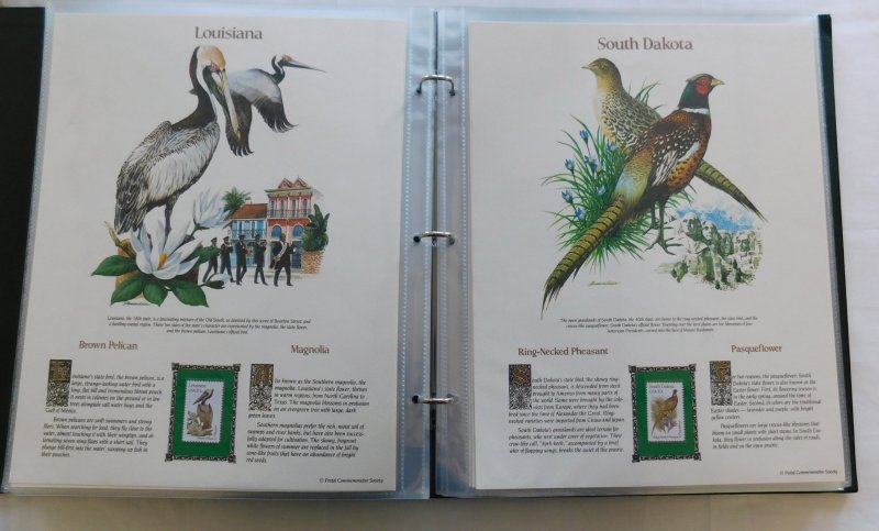 1982 US State Birds and Flowers Mint Stamp Panels Collection