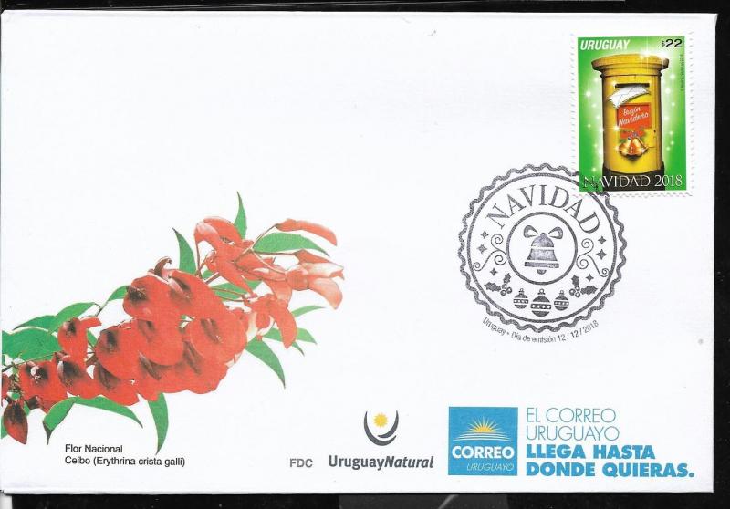 URUGUAY 2018 CHRISTMAS NATAL NAVIDAD RELIGION POB YV 2921 FDC