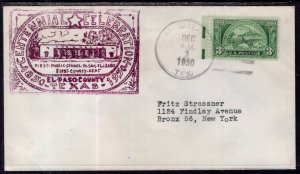 US Centennial Celebration El Paso County,TX 1950 Cover