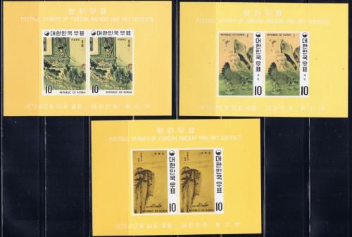 South Korea 721a-22a NH 1970 Paintings Souvenir sheets 