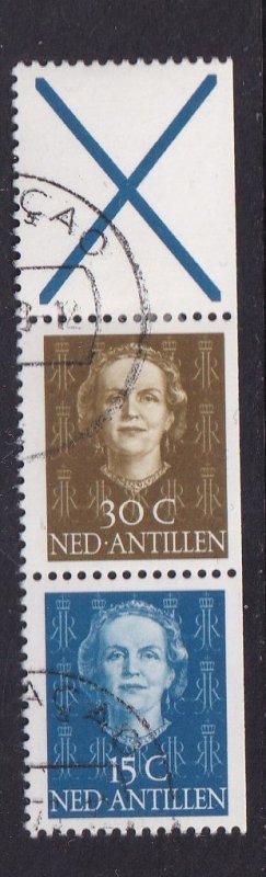 Netherlands Antilles #428 cancelled 1979 Juliana  blueX+30+15c from Booklet