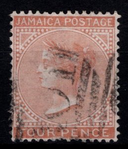 Jamaica 1870-83 Victoria Def., 4d red-orange [Used]