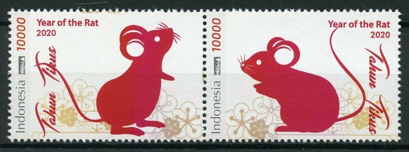 Indonesia Year of Rat Stamps 2020 MNH Chinese Lunar New Year 2v Set 
