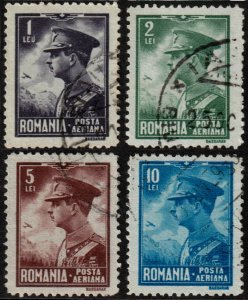 ✔️ ROMANIA 1930 KING CAROL II & AIRPLANE  SC. C13/C16 Mi.389/392 €32 [14.9.1]