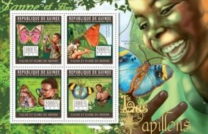 Guinea - Butterflies - 4 Stamp  Sheet 7B-1444