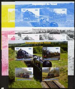 Chad 2012 Steam Locomotives sheetlet containing 4 values ...