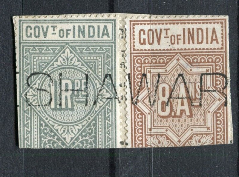 INDIA; 1890s-1900s classic early QV Telegraph issues fine USED Postmark PIECE