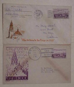 US FDC  EXPO SAN DIEGO USS DALLAS  & USS RIGEL 1935 MAY 29   CACHET ADDRESSED