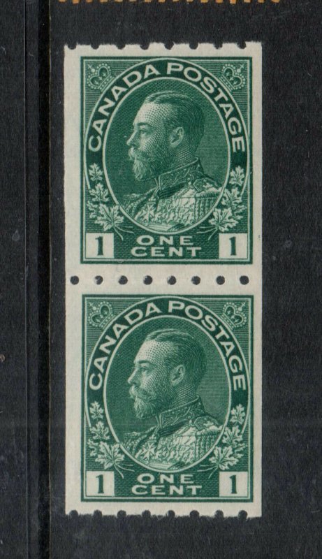Canada #123 Very Fine Never Hinged Coil Pair **With Certificate**