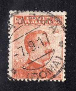 Italy 1916 20c brown orange Emmanuel III, Scott 112 used, value = $4.25