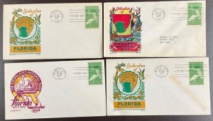 952 Cachetcraft  Lot of 4 Everglades Park Dedication FDCs 1947