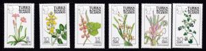 Turks & Caicos Islands 1990 Flowers complete (16) perf. 14  XF/NH(**)