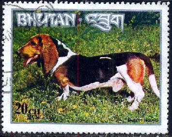 Dog, Basset Hound, Bhutan stamp SC#149F used