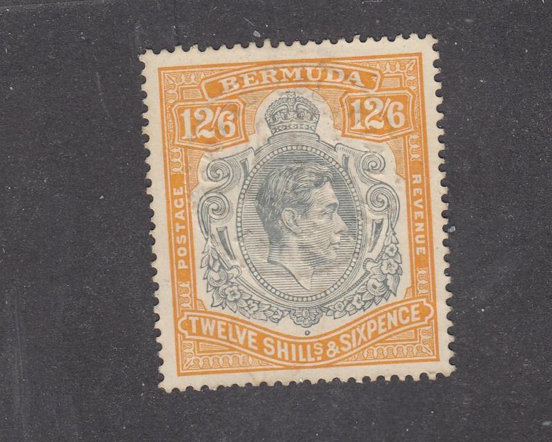 BERMUDA # 127 VF-KGV1 12/6d FISCAL CANCEL CAT VALUE $60