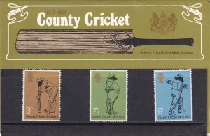 1973, Great Britain: County Cricket, Sc #694-696, MNH (E12528)