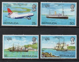 Bermuda Sc 393-96 1980 London 1980 Stamp Show stamp set  mint NH