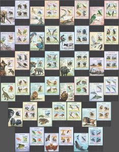 2014 Ivory Coast African Fauna Animals Birds Marine Life 23Kb+22Bl ** Ic