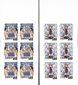 Faroe Islands #368-369 MNH complete stamp booklets ,  Christmas Bible story