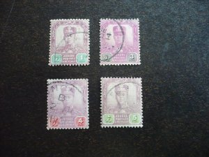Stamps - Johore - Scott# 76,78-80 - Used Part Set of 4 Stamps
