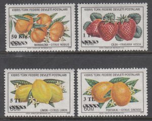 Turkish Republic of Northern Cyprus 66-69 Fruit MNH VF