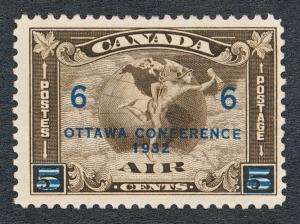 CANADA C4 MINT NH , 6c OVERPRINT AIR MAIL, AIRPLANE