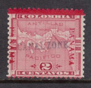 Canal Zone #1 Mint Panama Reading Down Handstamp In Violet