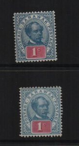 Sarawak 1899-1901 SG36a unmounted & SG36c mounted mint