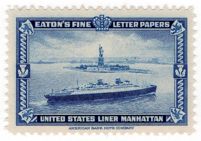 (I.B) US Cinderella : Eaton's Fine Letter Papers (USA Liner Manhattan)