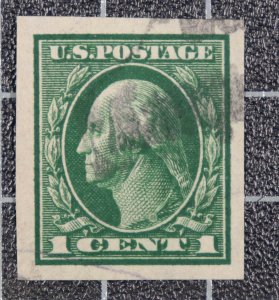 Scott 408 1 Cent Washington Used Nice Stamp SCV $1.00