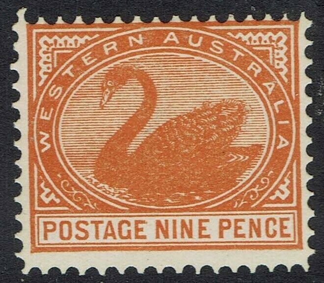 WESTERN AUSTRALIA 1902 SWAN 9D MNH ** WMK V/CROWN PERF 12.5 