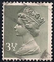 Great Britain #628 3 1/2P Queen Elizabeth 2, Stamp used F-VF