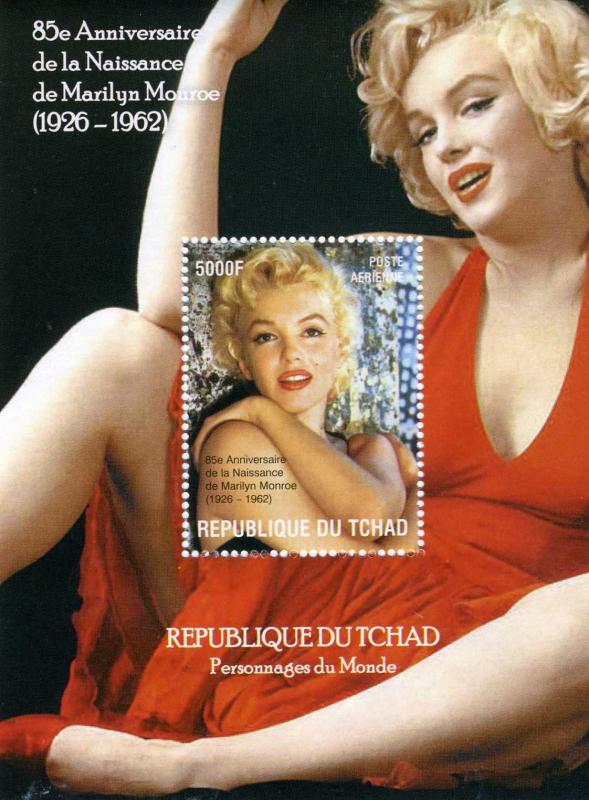 Chad 2011 MARILYN MONROE Souvenir Sheet Perforated Mint (NH)