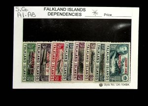 Falkland Islands, Dependencies 1944 SG A1 - A8 * MH KGVI (002691)