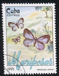 CUBA Sc# 3292 BUTTERFLIES butterfly 50c 1991  used / cancelled