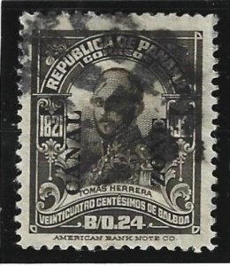 Canal Zone Scott #65 Used 24c Overprint Thomas Herrera 2021 CV $22.50