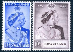 SWAZILAND-1948 Royal Silver Wedding Set Sg 46-47 UNMOUNTED MINT V17483