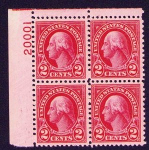 US Plate Block Scott #634 2c Washington [4] MNH F/VF Top Left