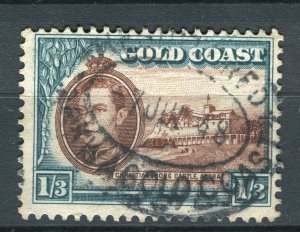 GOLD COAST; 1938 early GVI Pictorial issue fine used 1s.3d. value, Postmark