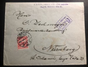 1916 Zagreb Croatia Austria Military Censored Cover To Nuremberg Germany